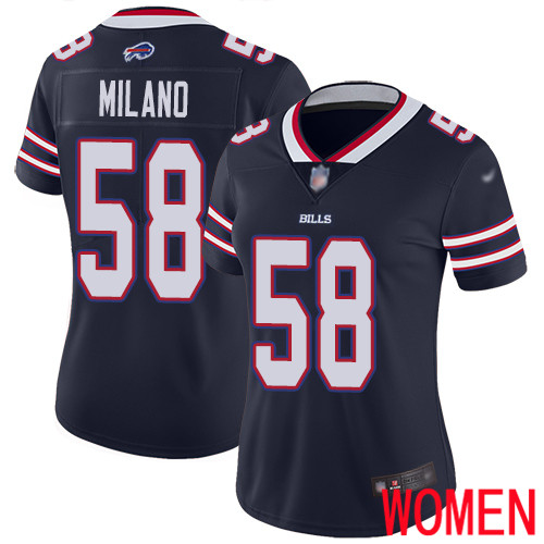 Women Buffalo Bills #58 Matt Milano Limited Navy Blue Inverted Legend NFL Jersey->women nfl jersey->Women Jersey